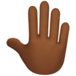 raised back of hand: medium-dark skin tone emoji