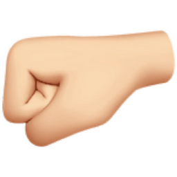 left-facing fist: light skin tone emoji