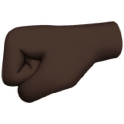 left-facing fist: dark skin tone emoji
