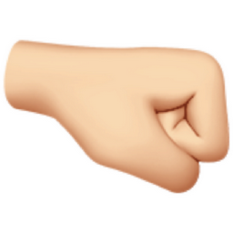 right-facing fist: light skin tone emoji