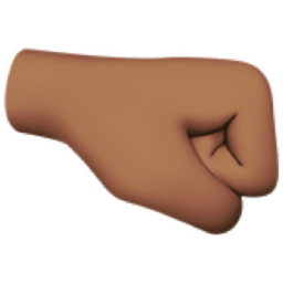 right-facing fist: medium skin tone emoji