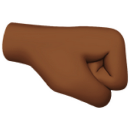 right-facing fist: medium-dark skin tone emoji