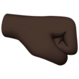 right-facing fist: dark skin tone emoji