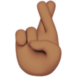 crossed fingers: medium skin tone emoji