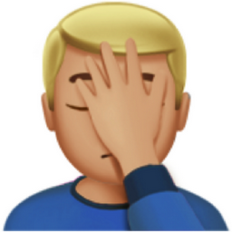 man facepalming: medium-light skin tone emoji