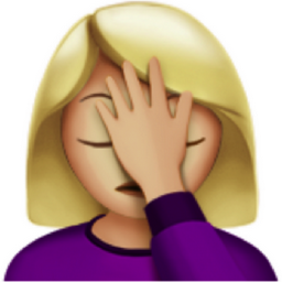 woman facepalming: medium-light skin tone emoji