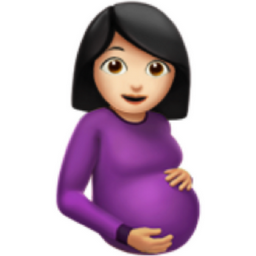 pregnant woman: light skin tone emoji