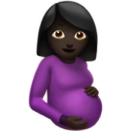 pregnant woman: dark skin tone emoji