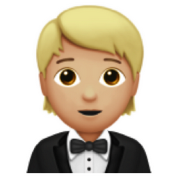 person in tuxedo: medium-light skin tone emoji