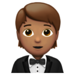 person in tuxedo: medium skin tone emoji
