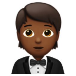 person in tuxedo: medium-dark skin tone emoji