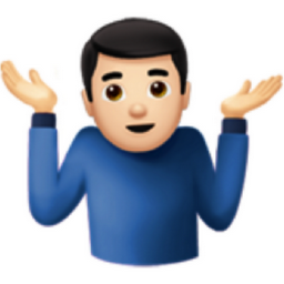 man shrugging: light skin tone emoji