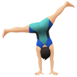 man cartwheeling: light skin tone emoji