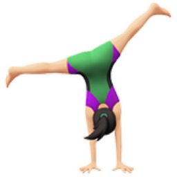 woman cartwheeling: light skin tone emoji