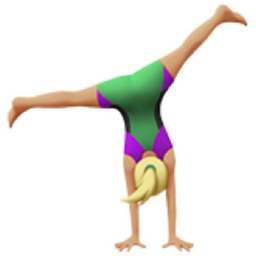 woman cartwheeling: medium-light skin tone emoji
