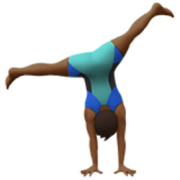 man cartwheeling: medium-dark skin tone emoji