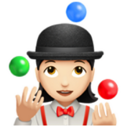 woman juggling: light skin tone emoji