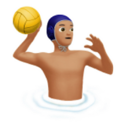 man playing water polo: medium-light skin tone emoji