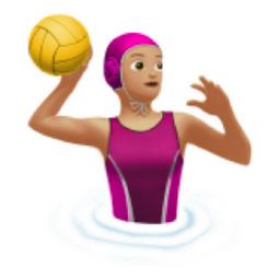 woman playing water polo: medium-light skin tone emoji
