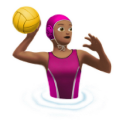 woman playing water polo: medium skin tone emoji