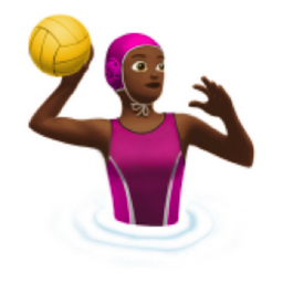 woman playing water polo: medium-dark skin tone emoji