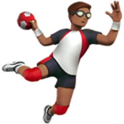 man playing handball: medium skin tone emoji