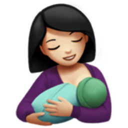 breast-feeding: light skin tone emoji