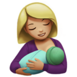 breast-feeding: medium-light skin tone emoji