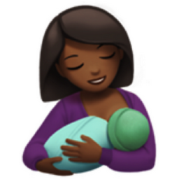breast-feeding: medium-dark skin tone emoji