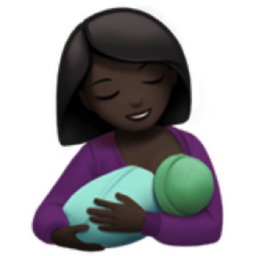 breast-feeding: dark skin tone emoji