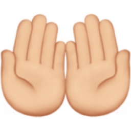 palms up together: light skin tone emoji