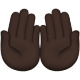 palms up together: dark skin tone emoji