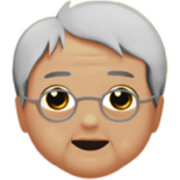 older person: medium-light skin tone emoji