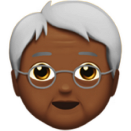 older person: medium-dark skin tone emoji