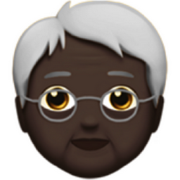 older person: dark skin tone emoji