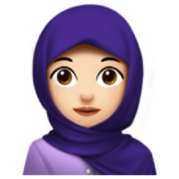woman with headscarf: light skin tone emoji