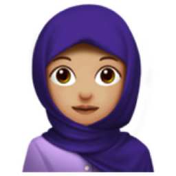 woman with headscarf: medium-light skin tone emoji
