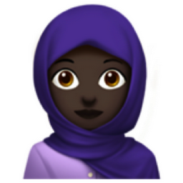woman with headscarf: dark skin tone emoji