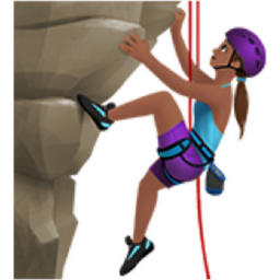 woman climbing: medium skin tone emoji