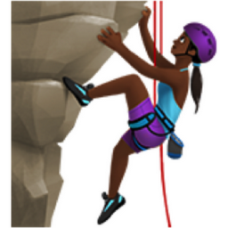 woman climbing: medium-dark skin tone emoji