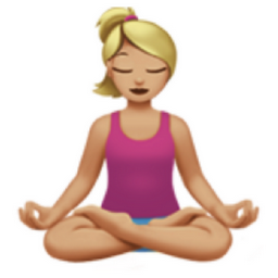 woman in lotus position: medium-light skin tone emoji