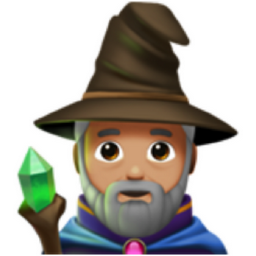 man mage: medium-light skin tone emoji