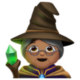 woman mage: medium skin tone emoji