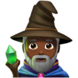 man mage: medium-dark skin tone emoji