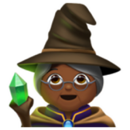 woman mage: medium-dark skin tone emoji