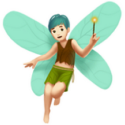 man fairy: light skin tone emoji