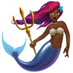 mermaid: medium-dark skin tone emoji