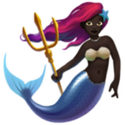 mermaid: dark skin tone emoji