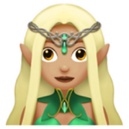 woman elf: medium-light skin tone emoji