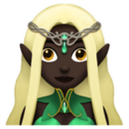 woman elf: dark skin tone emoji